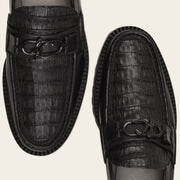Loafers para caballero en piel de caimán Zapatos 