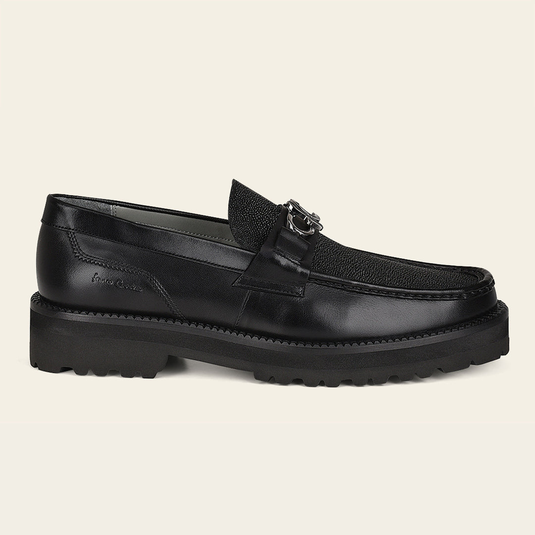 Loafers para caballero en piel genuina de mantarraya