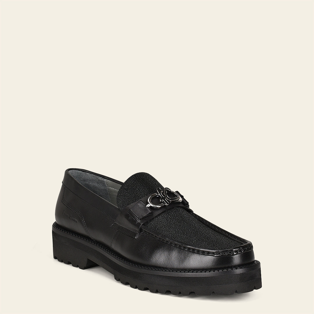 Loafers para caballero en piel genuina de mantarraya