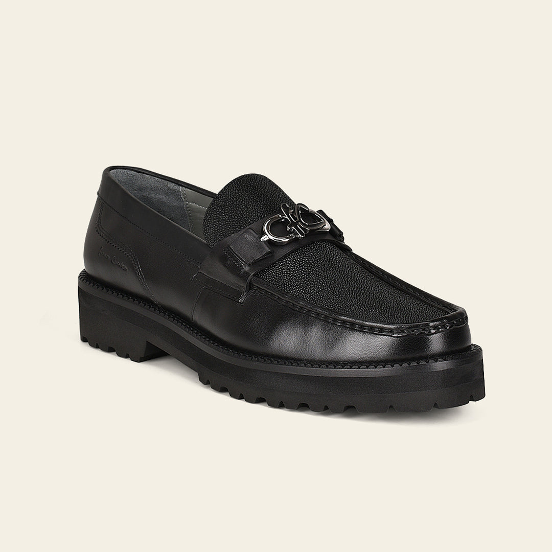 Loafers para caballero en piel genuina de mantarraya