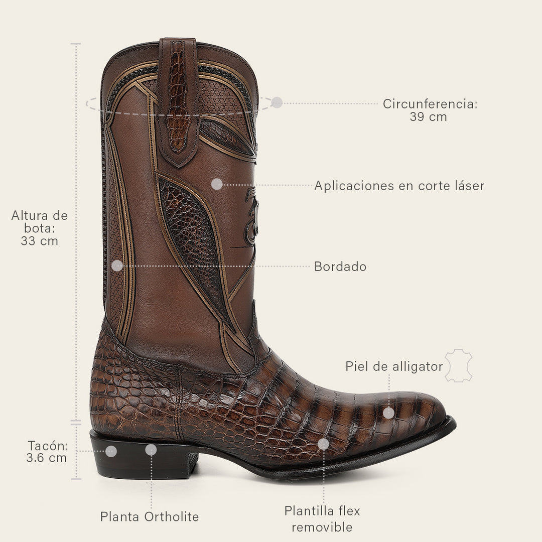 "Edición limitada 35 aniversario" en piel genuina de alligator para caballero