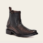 Botín urbano en piel genuina de pitón Botas y Botines 