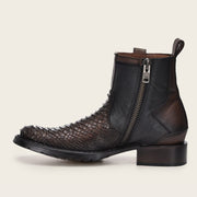 Botín urbano en piel genuina de pitón Botas y Botines 