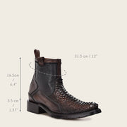 Botín urbano en piel genuina de pitón Botas y Botines 