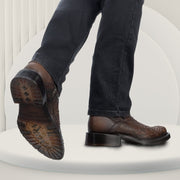 Bota urbana en piel genuina de pitón para caballero Botas y Botines 