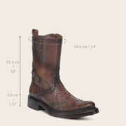 Bota urbana en piel genuina de pitón para caballero Botas y Botines 