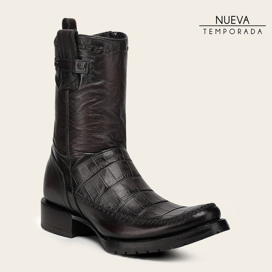 Bota urbana en piel genuina de alligator para caballero Botas y Botines 