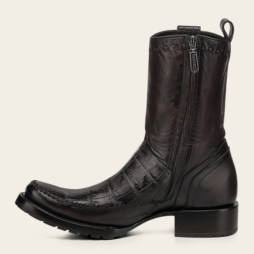 Bota urbana en piel genuina de alligator para caballero Botas y Botines 