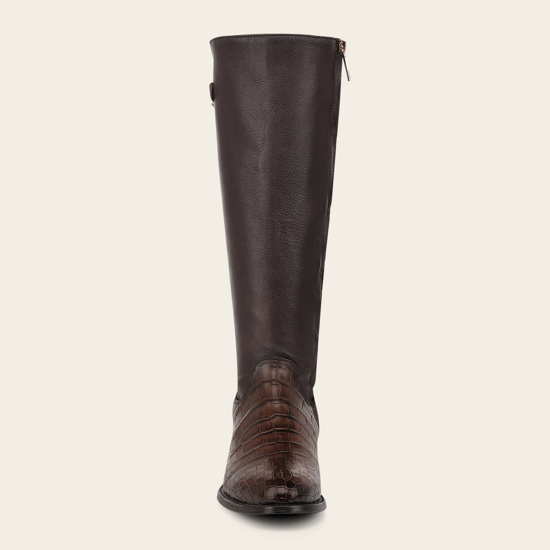 Bota estilo ecuestre en piel genuina de niloticus para dama
