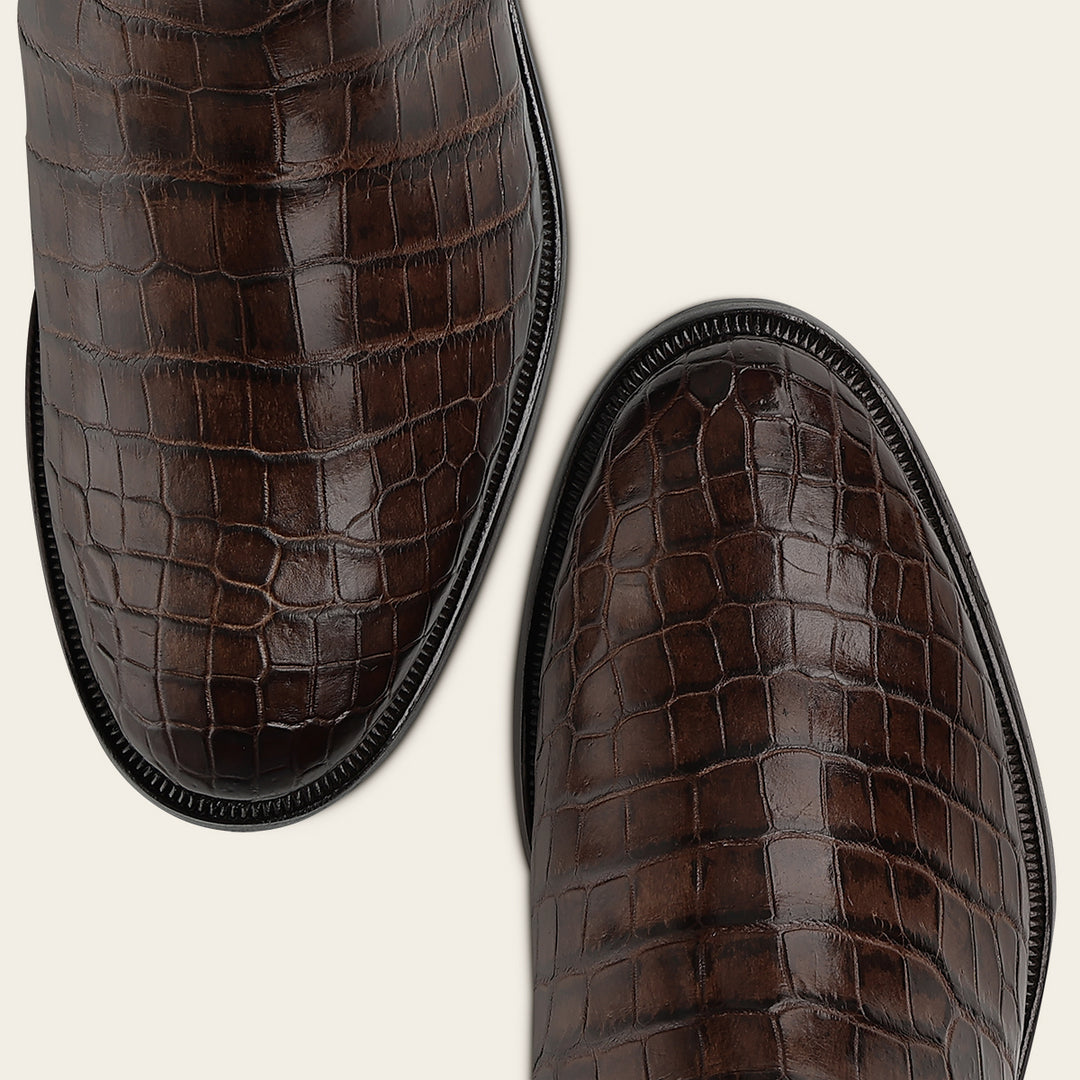Bota estilo ecuestre en piel genuina de niloticus para dama