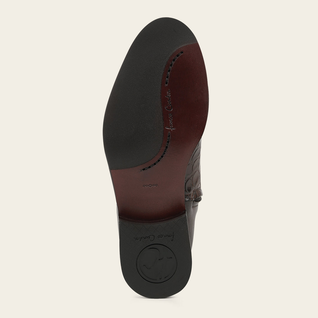 Bota estilo ecuestre en piel genuina de niloticus para dama