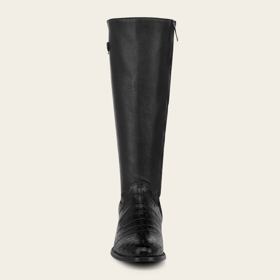 Bota estilo ecuestre en piel genuina de niloticus para dama