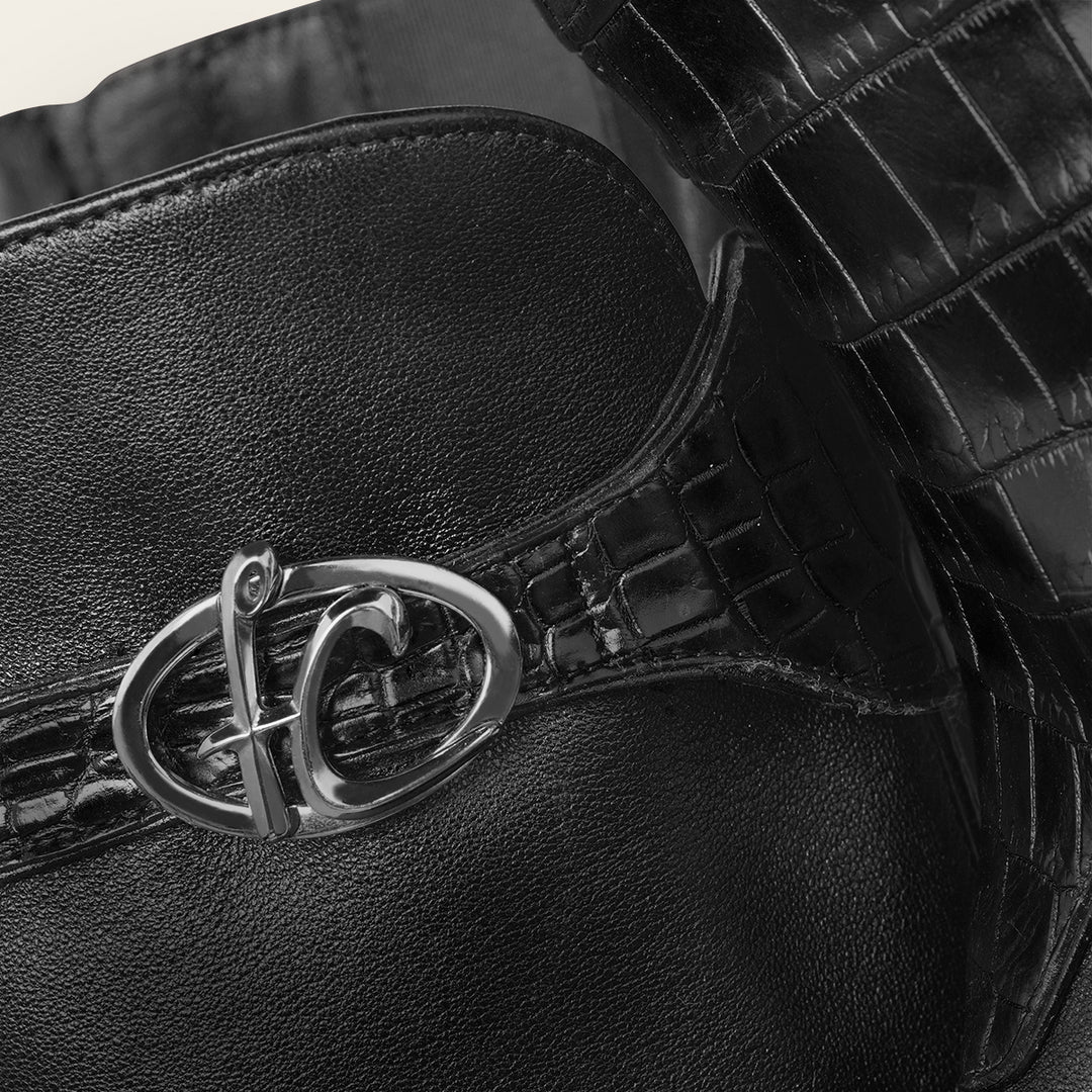 Bota estilo ecuestre en piel genuina de niloticus para dama