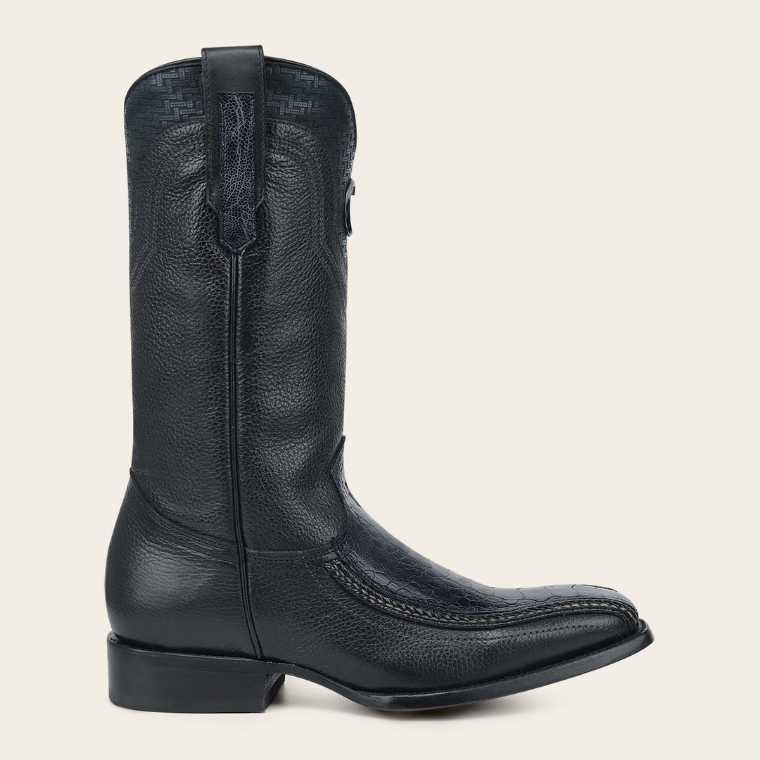 Bota tradicional en piel genuina de avestruz  para caballero
