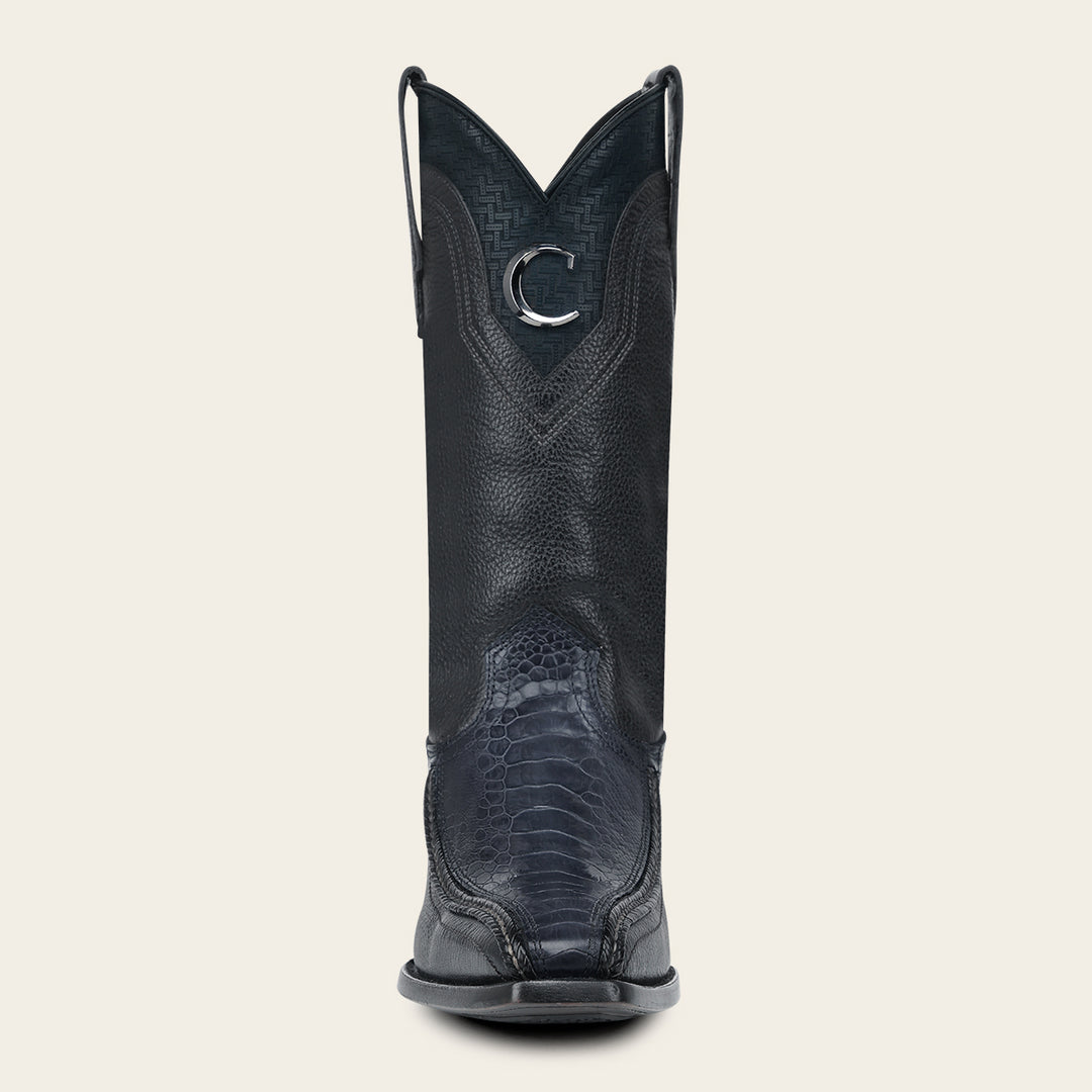 Bota tradicional en piel genuina de avestruz  para caballero