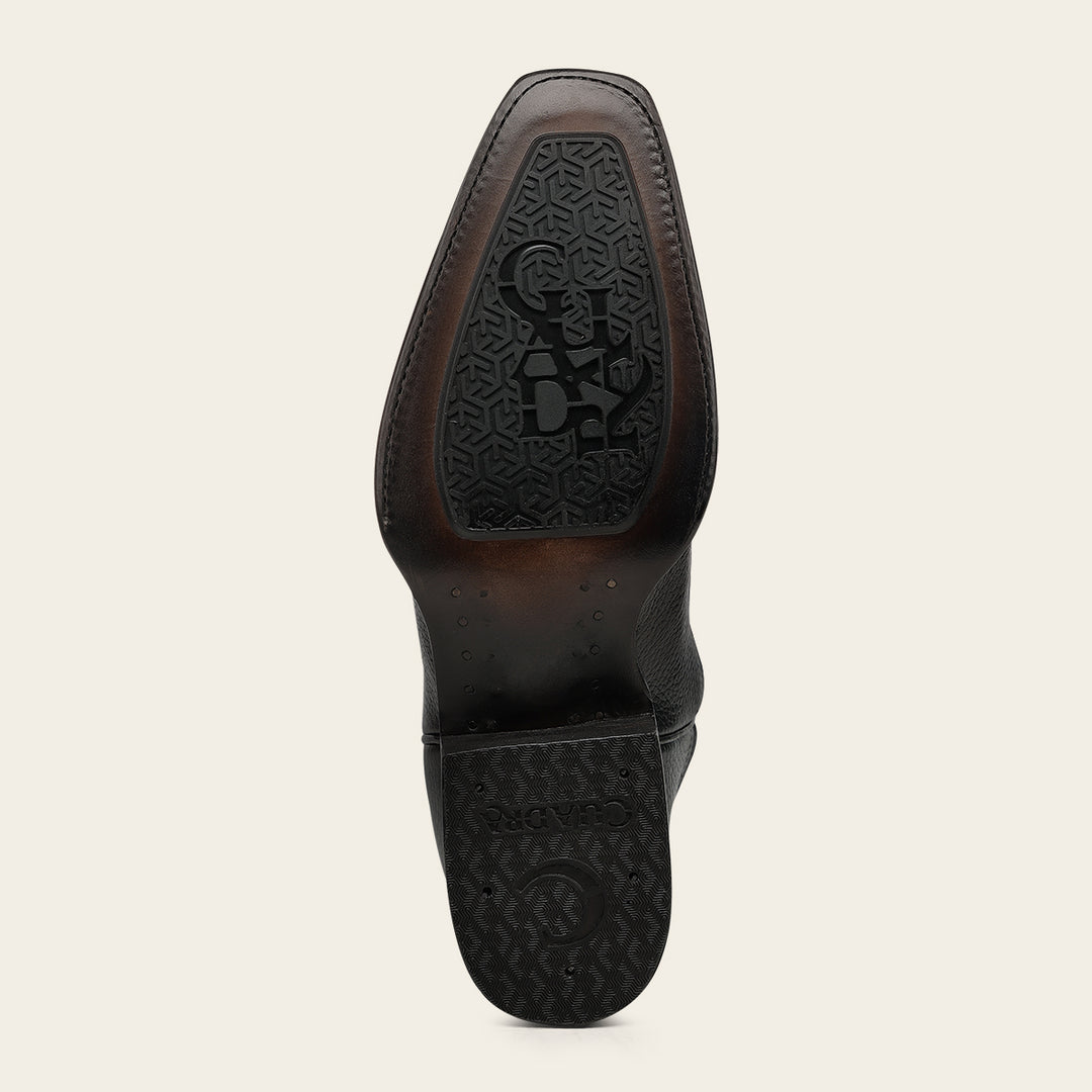Bota tradicional en piel genuina de avestruz  para caballero