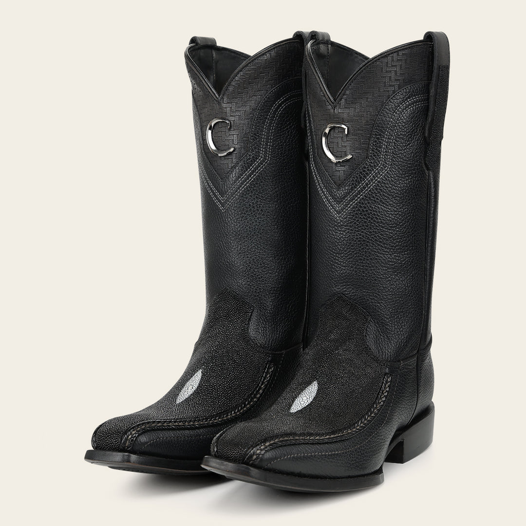 Bota tradicional en piel genuina de mantarraya para caballero