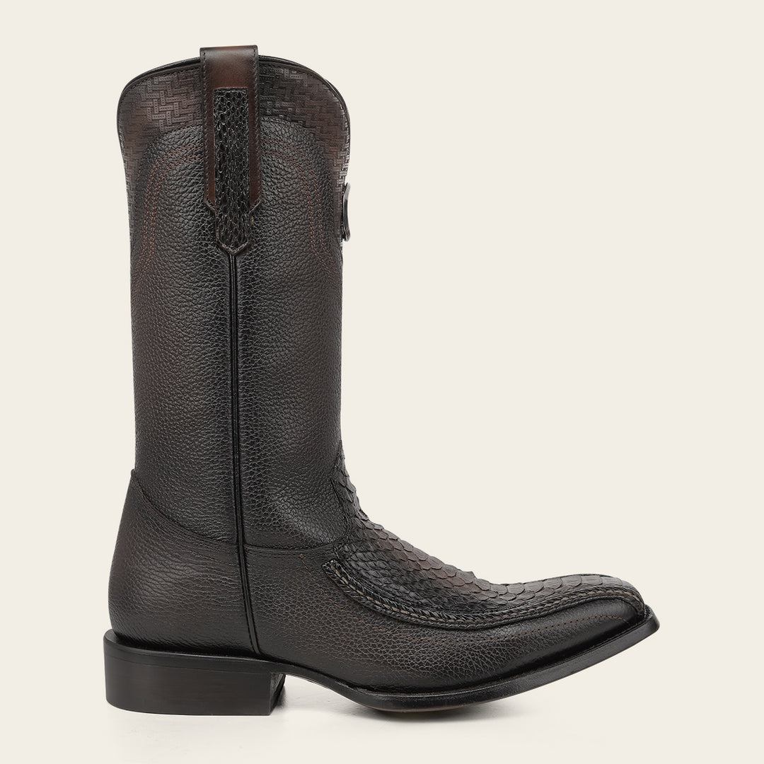 Bota tradicional en piel genuina de pitón para caballero