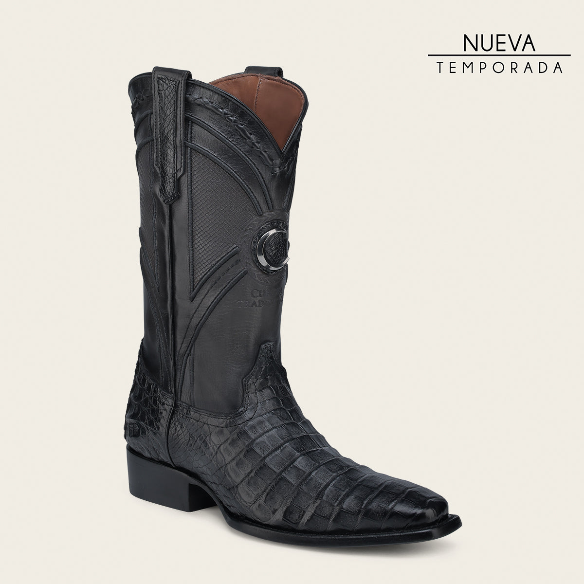 Bota tradicional en piel genuina de fuscus para caballero – Cuadra México