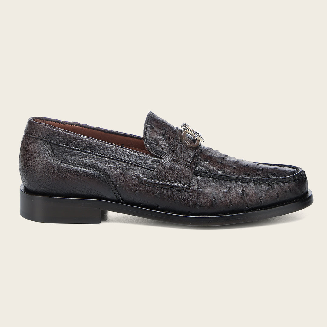Zapato de vestir loafer "Franco Cuadra Signature" en piel genuina de avestruz para caballero