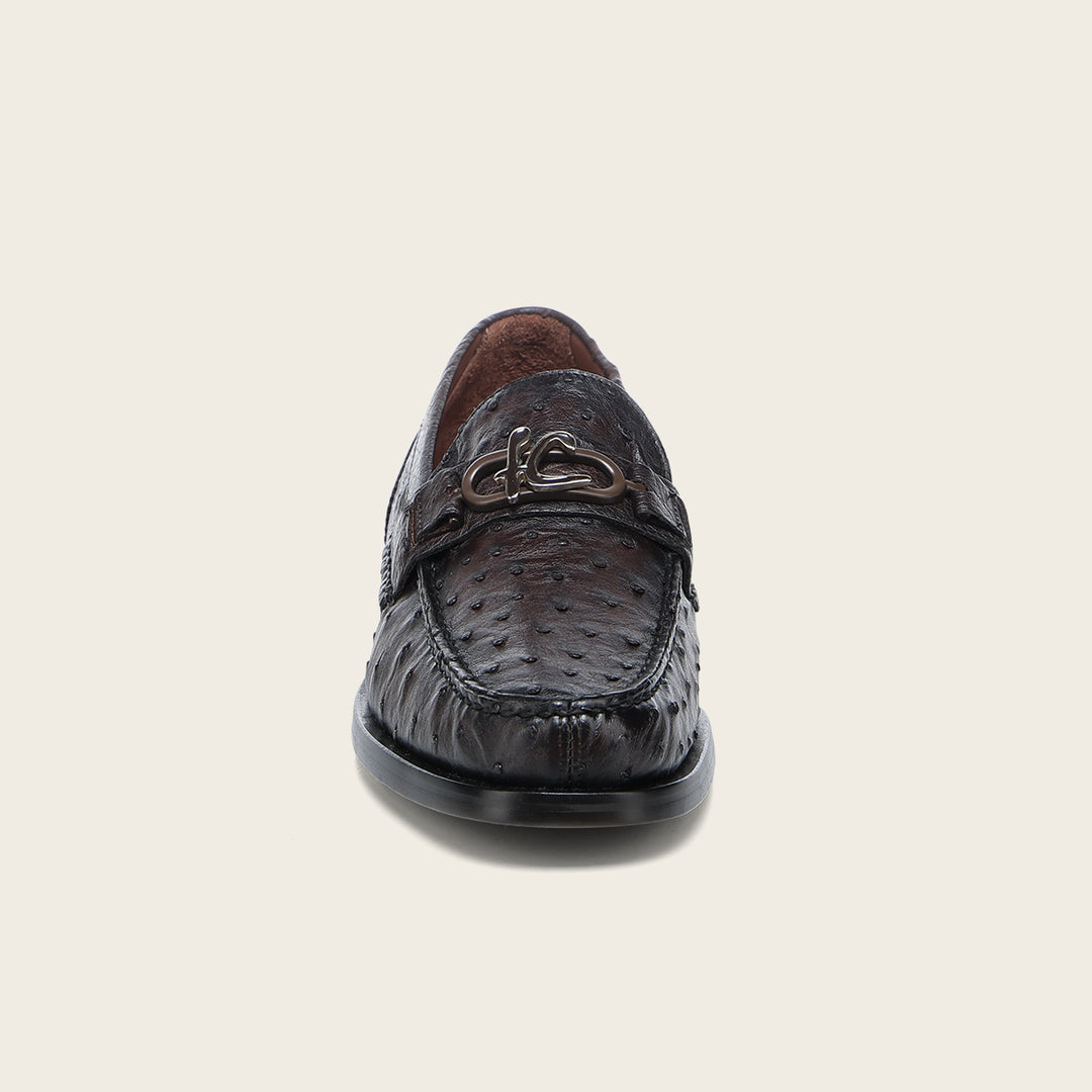 Zapato de vestir loafer "Franco Cuadra Signature" en piel genuina de avestruz para caballero