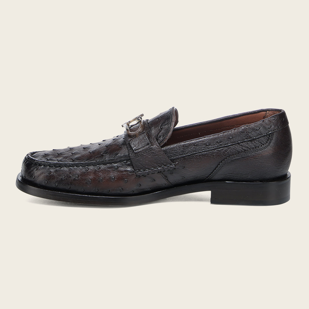 Zapato de vestir loafer "Franco Cuadra Signature" en piel genuina de avestruz para caballero