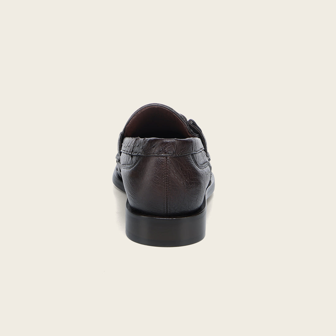 Zapato de vestir loafer "Franco Cuadra Signature" en piel genuina de avestruz para caballero
