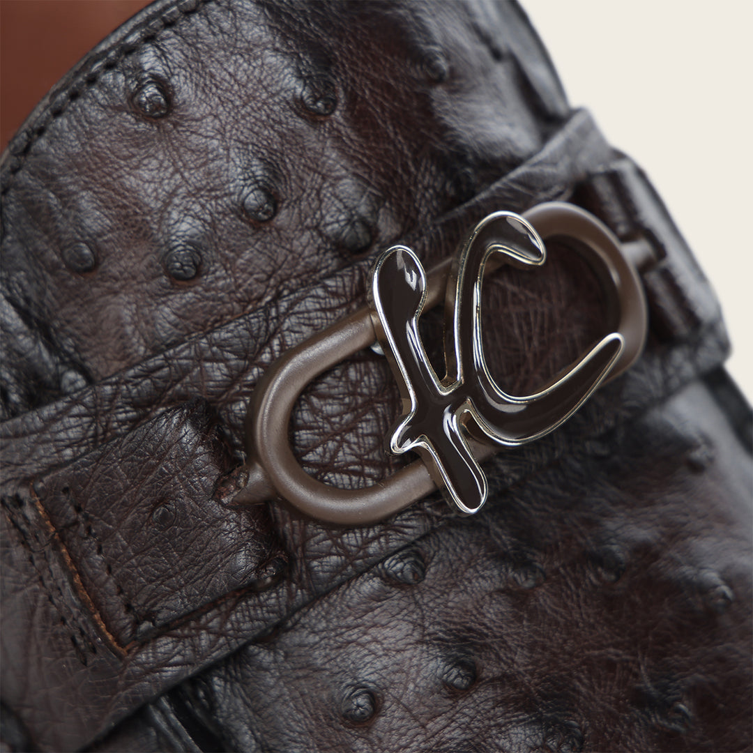 Zapato de vestir loafer "Franco Cuadra Signature" en piel genuina de avestruz para caballero