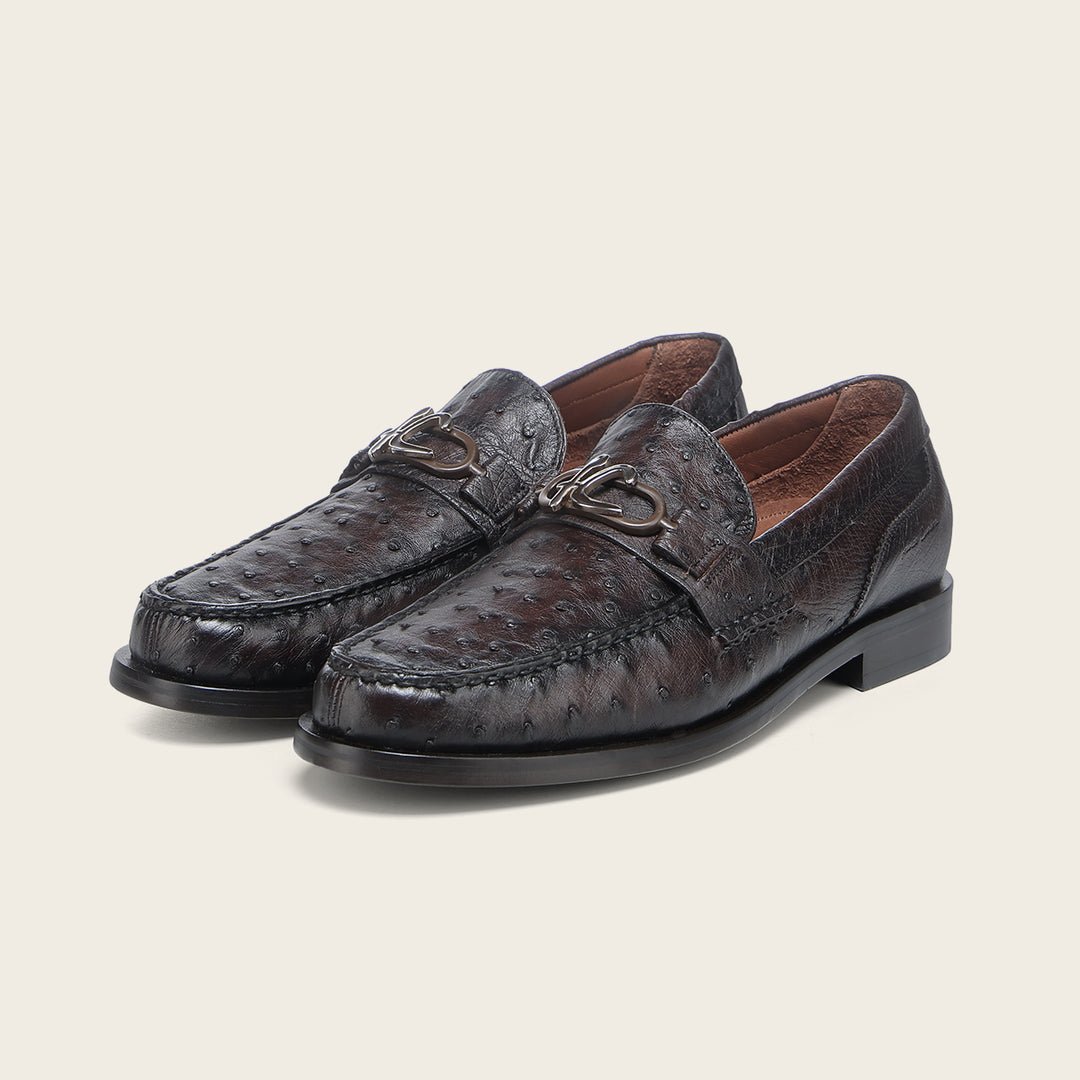 Zapato de vestir loafer "Franco Cuadra Signature" en piel genuina de avestruz para caballero