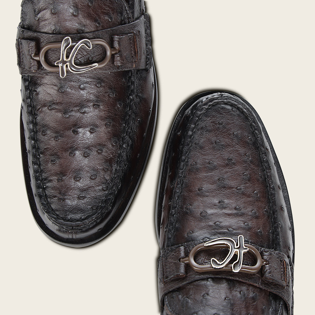 Zapato de vestir loafer "Franco Cuadra Signature" en piel genuina de avestruz para caballero