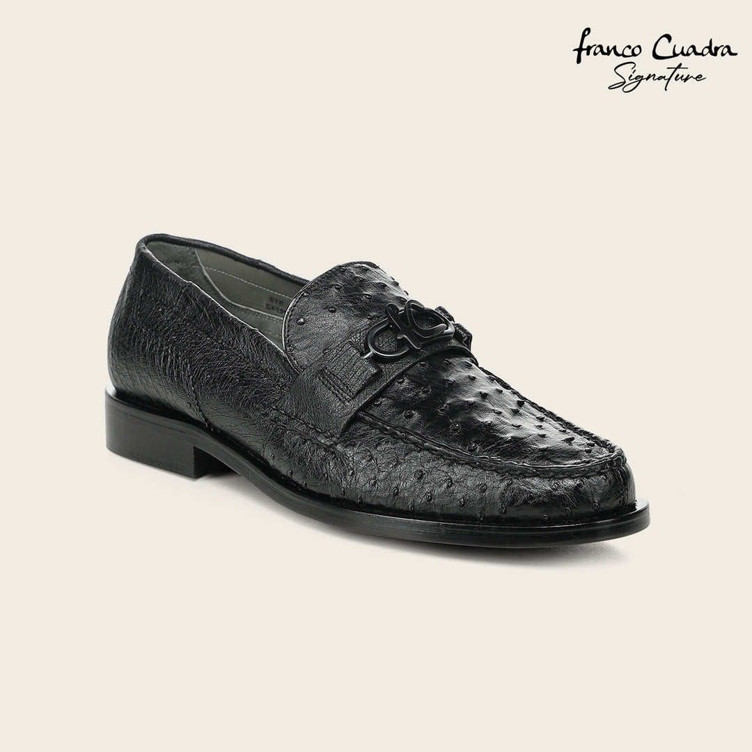 Zapato de vestir loafer "Franco Cuadra Signature" en piel genuina de avestruz para caballero