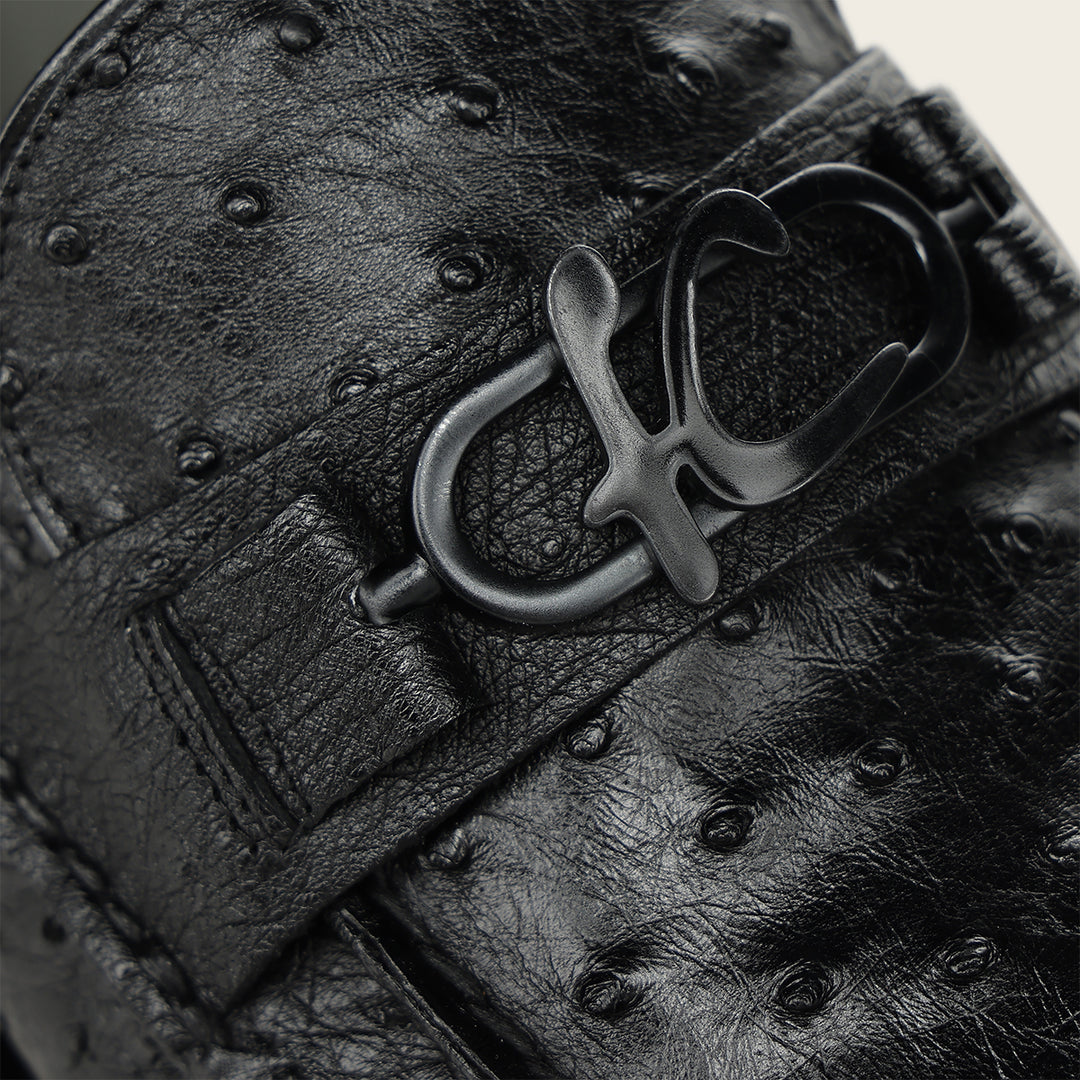 Zapato de vestir loafer "Franco Cuadra Signature" en piel genuina de avestruz para caballero