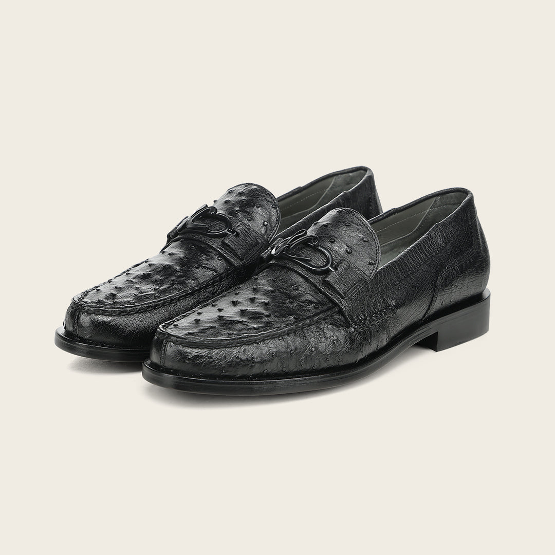 Zapato de vestir loafer "Franco Cuadra Signature" en piel genuina de avestruz para caballero