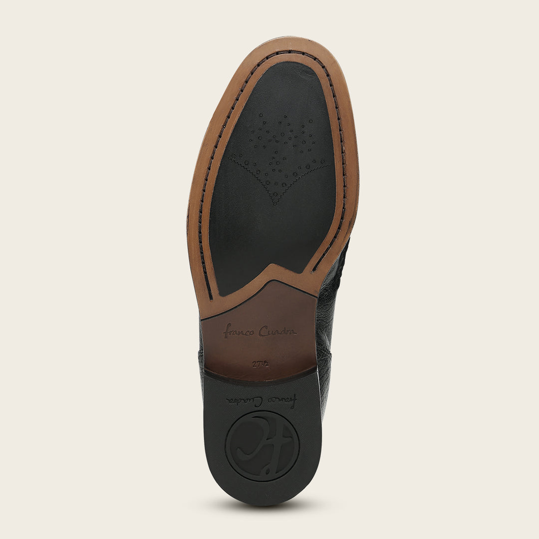 Zapato de vestir loafer "Franco Cuadra Signature" en piel genuina de avestruz para caballero