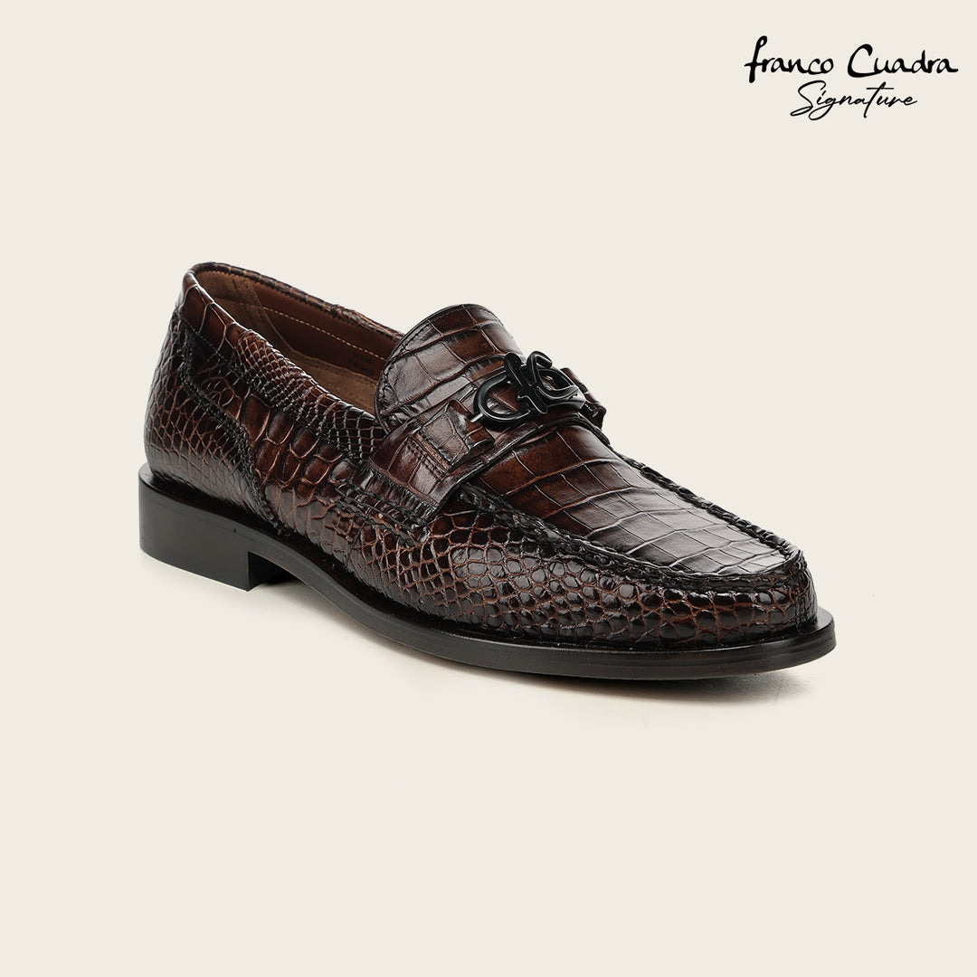 Zapato de vestir loafer "Franco Cuadra Signature" en piel genuina de alligator para caballero