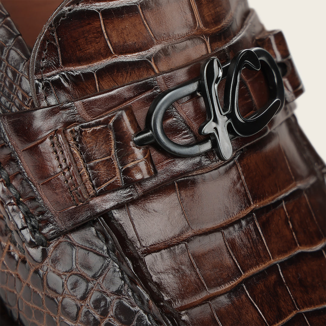 Zapato de vestir loafer "Franco Cuadra Signature" en piel genuina de alligator para caballero