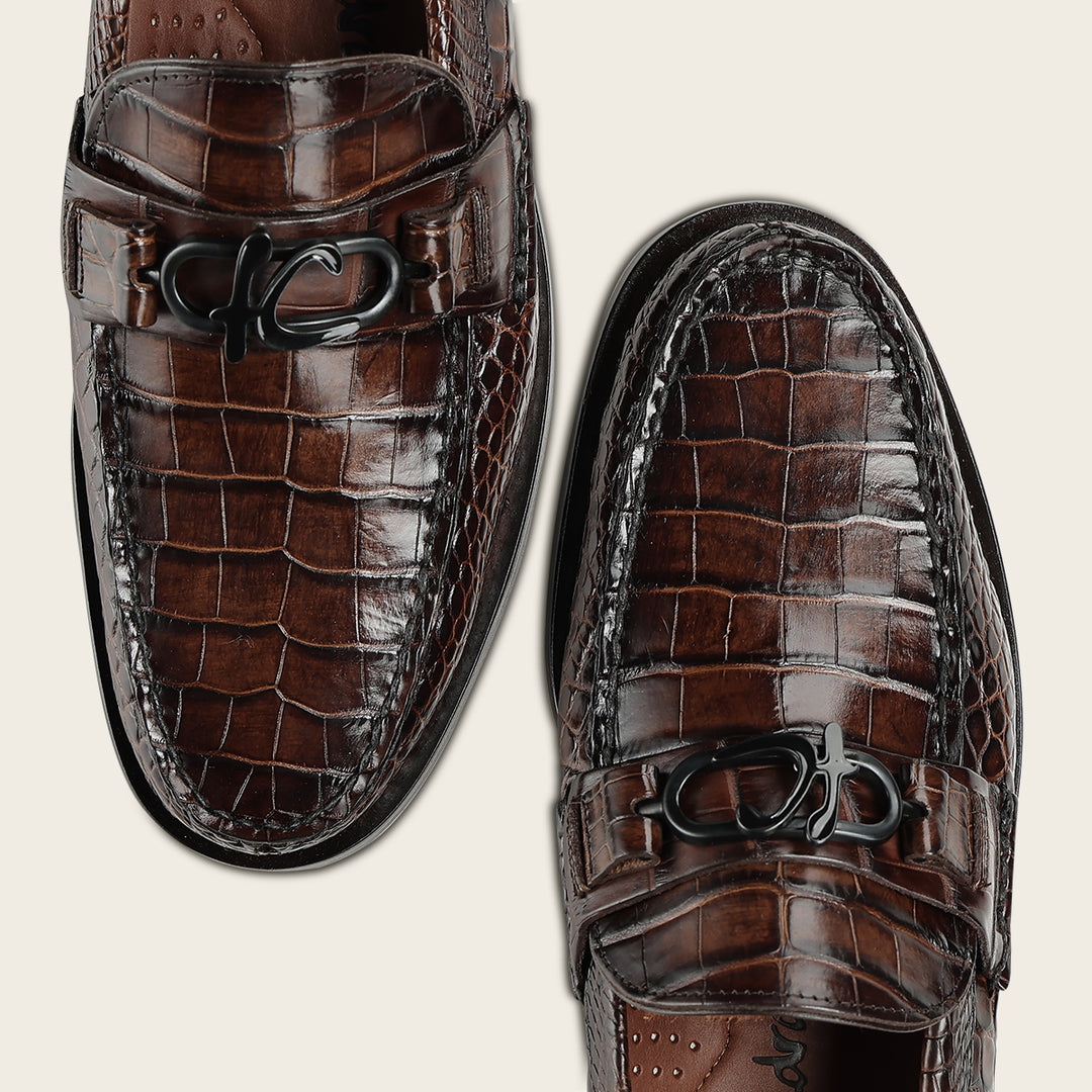 Zapato de vestir loafer "Franco Cuadra Signature" en piel genuina de alligator para caballero