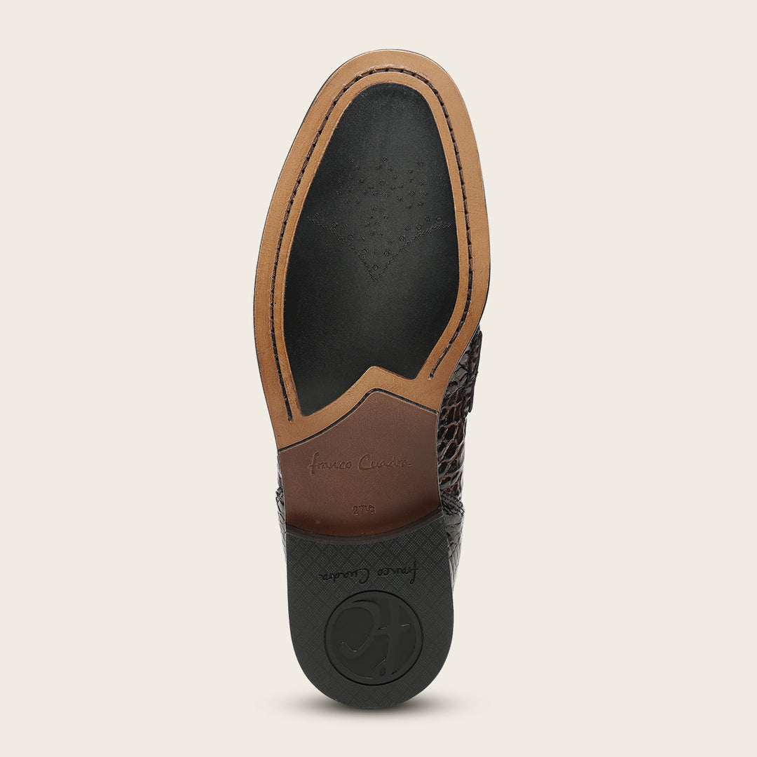 Zapato de vestir loafer "Franco Cuadra Signature" en piel genuina de alligator para caballero