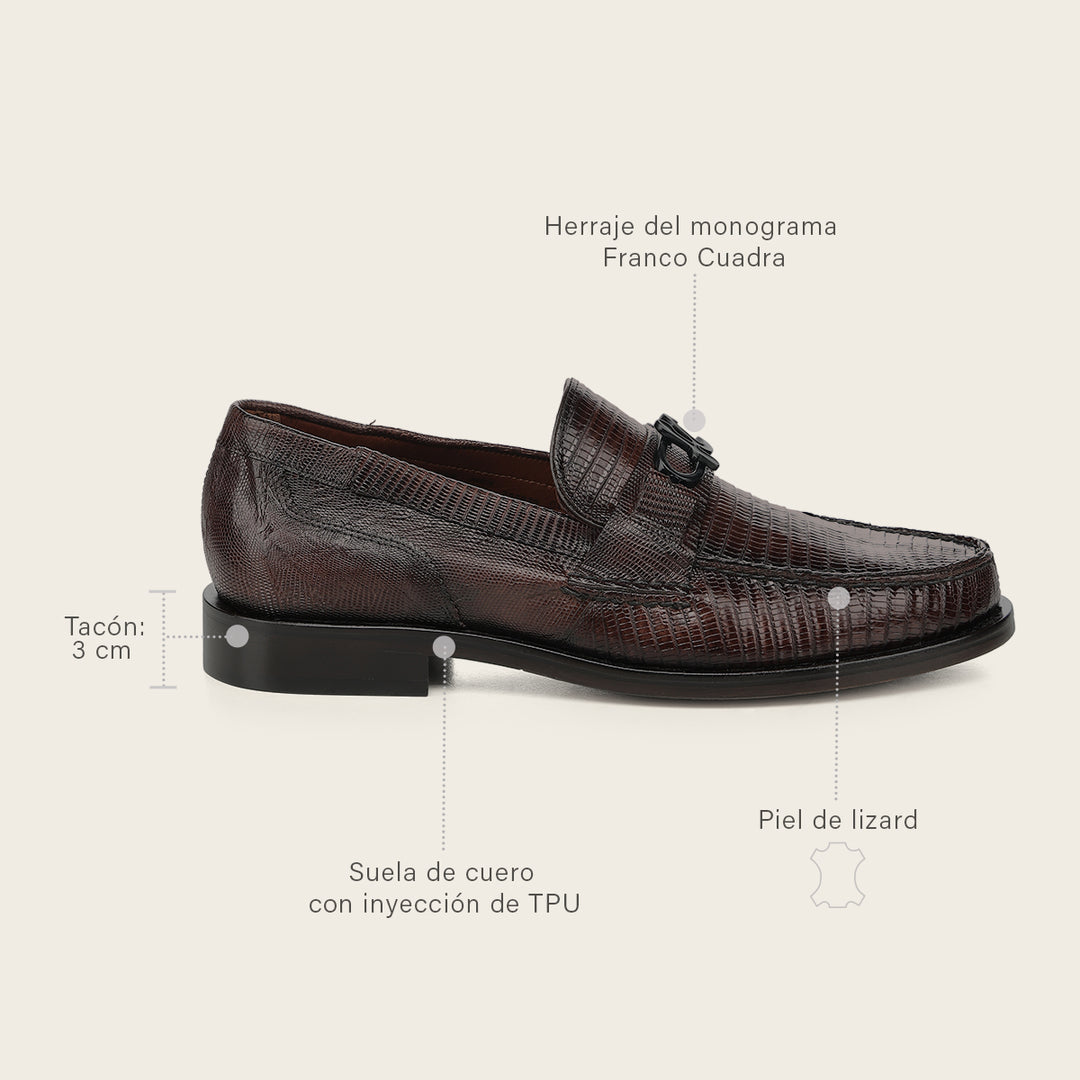 Zapato de vestir loafer "Franco Cuadra Signature" en piel genuina de lizard para caballero