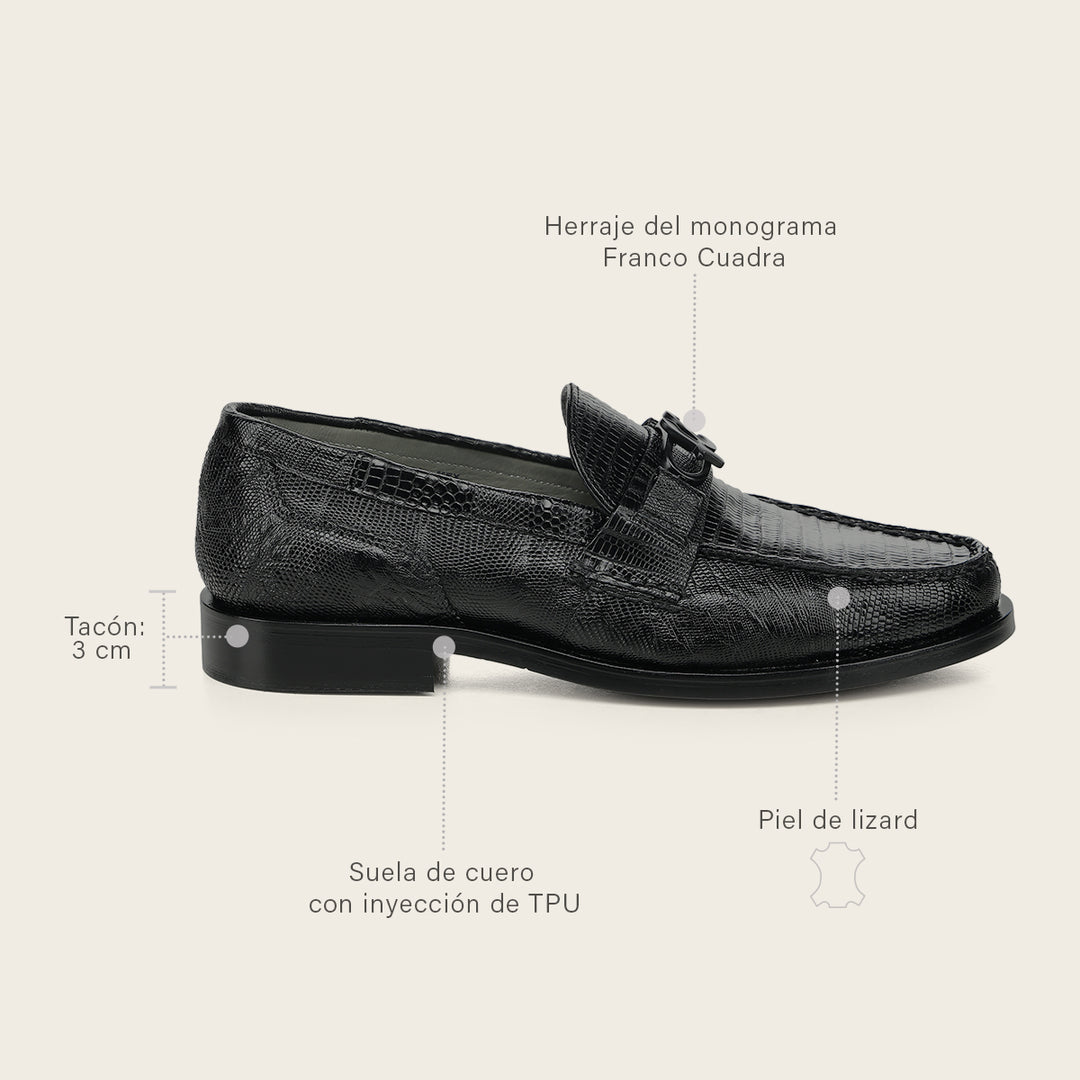 Zapato de vestir loafer "Franco Cuadra Signature" en piel genuina de lizard para caballero