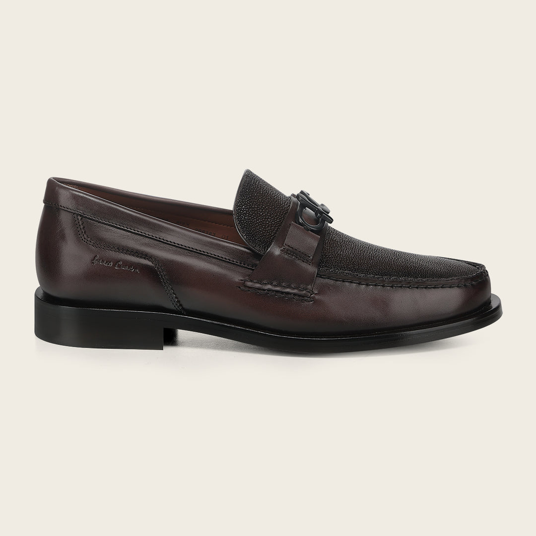 Zapato loafer en piel genuina de mantarraya