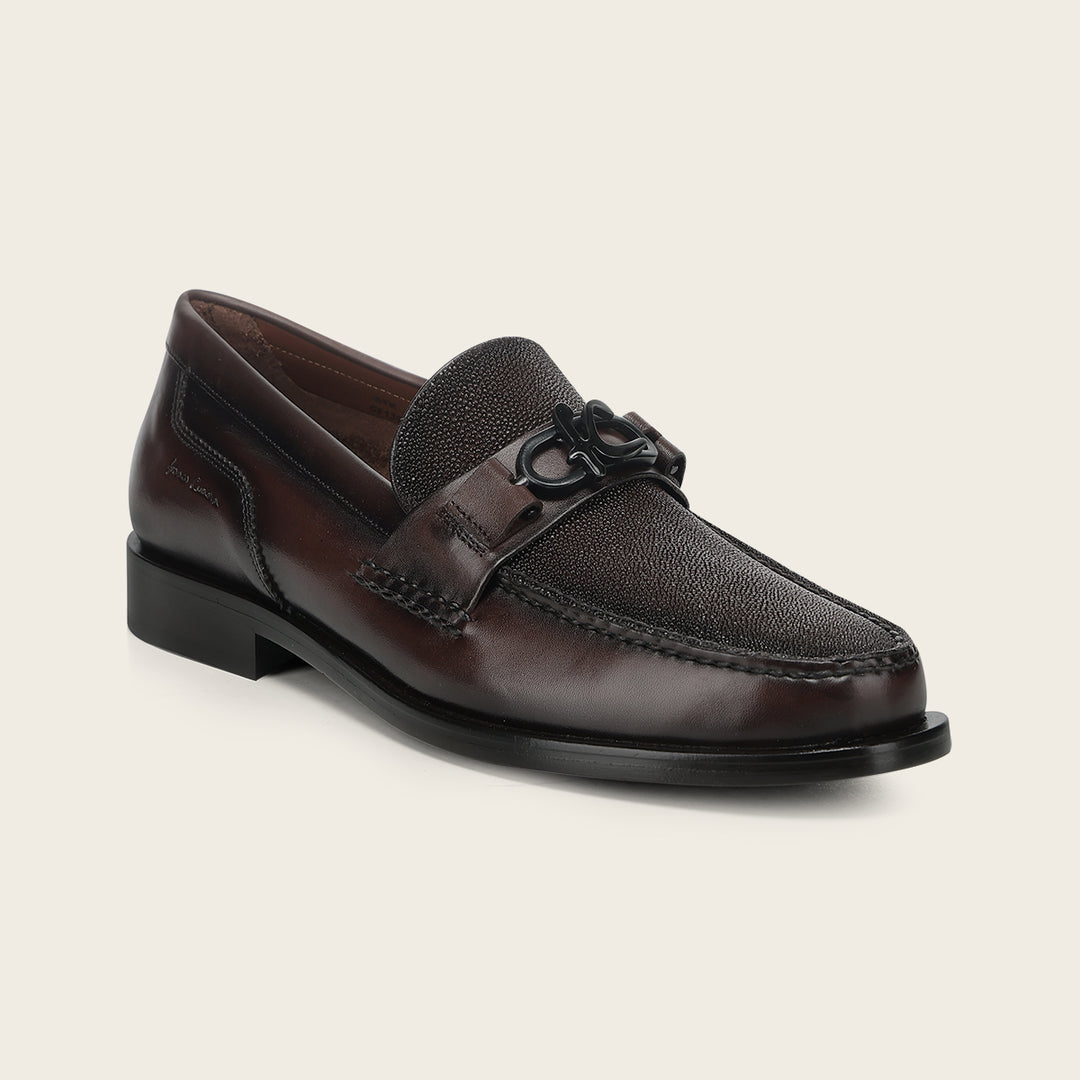 Zapato loafer en piel genuina de mantarraya