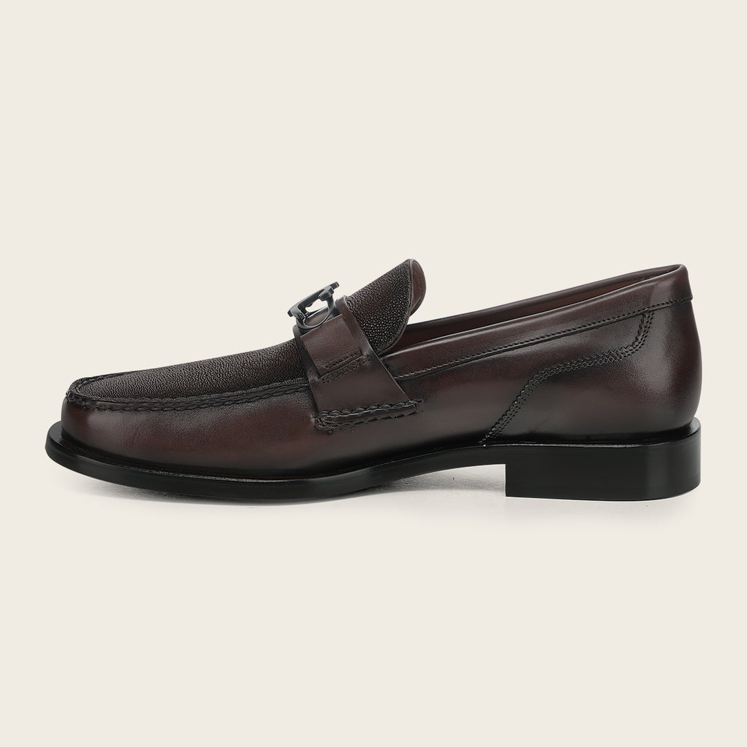 Zapato loafer en piel genuina de mantarraya
