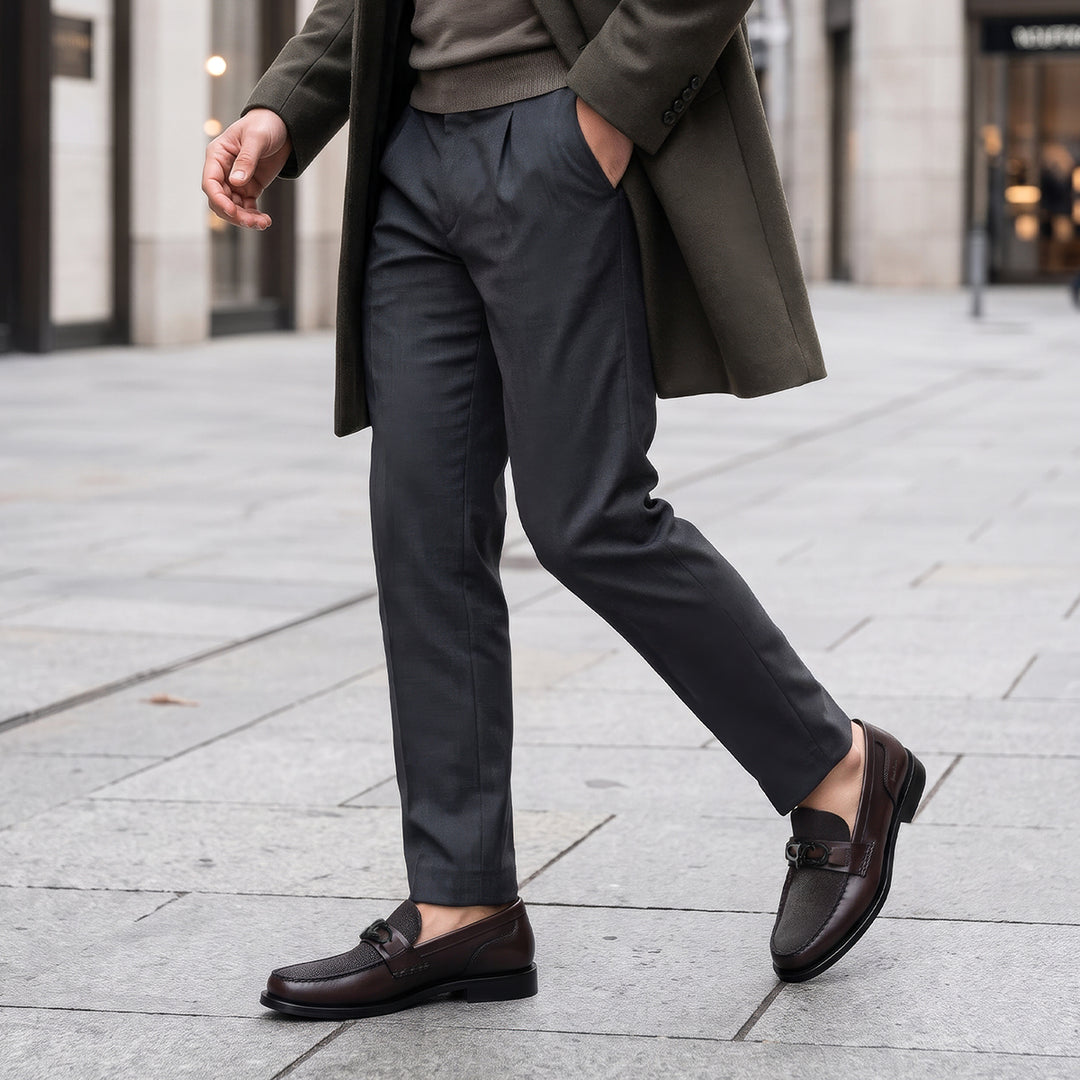 Zapato loafer en piel genuina de mantarraya
