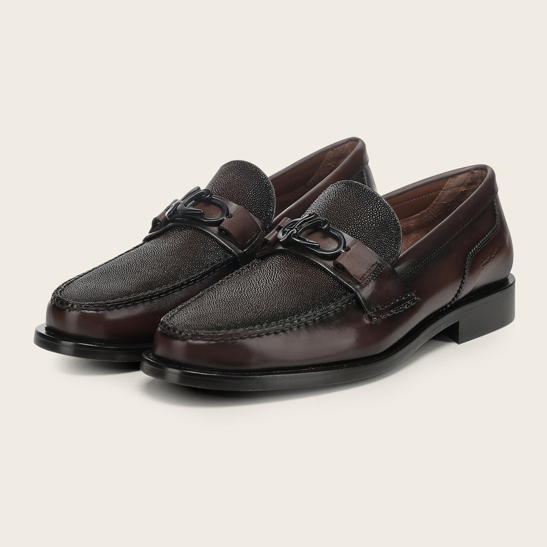 Zapato loafer en piel genuina de mantarraya
