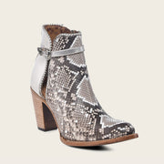 Botín casual en piel genuina de pitón para dama Botas y Botines 