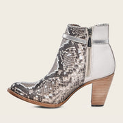 Botín casual en piel genuina de pitón para dama Botas y Botines 