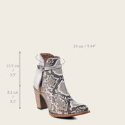 Botín casual en piel genuina de pitón para dama Botas y Botines 