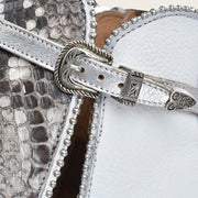 Botín casual en piel genuina de pitón para dama Botas y Botines 