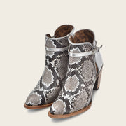 Botín casual en piel genuina de pitón para dama Botas y Botines 